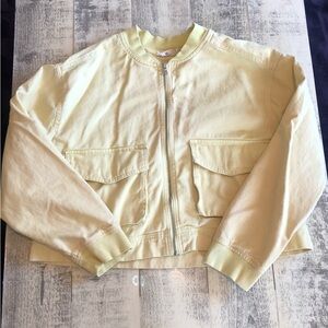 NICOLE MILLER NEW YORK XL‎ Yellow Jacket Bomber Cargo Utility Short Zip Up Boxy